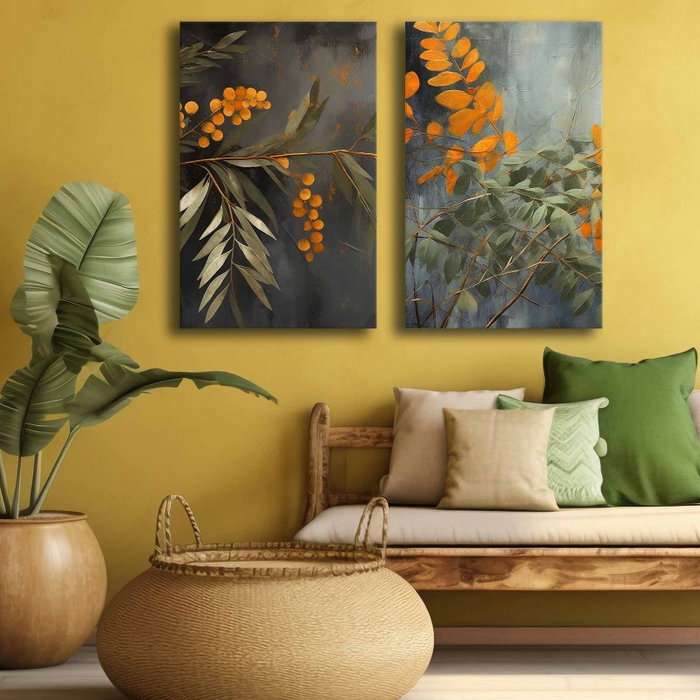 Wallity Conjunto de 3 Lienzos Decorativos Multicolor